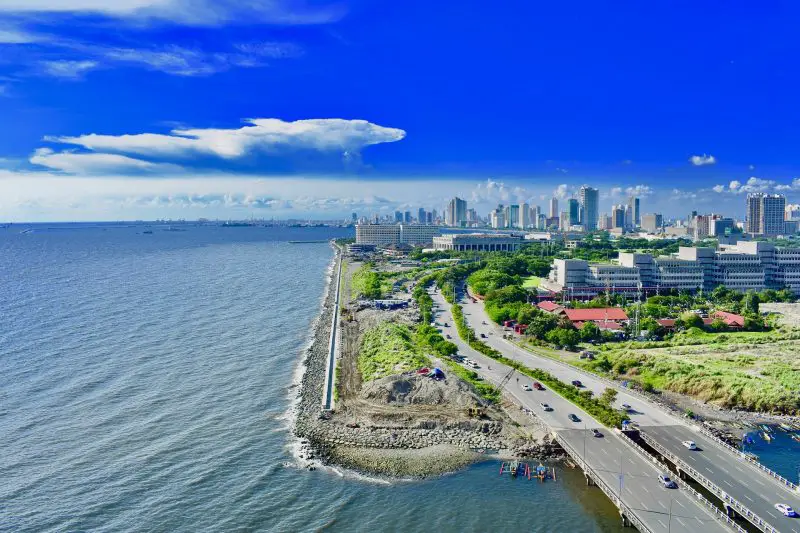 Manila City Philippines Building Tower Sea